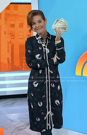 Stephanie Ruhle’s black floral shirtdress on Today