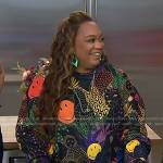 Sunny Anderson’s black smiley face print sweatshirt on Today