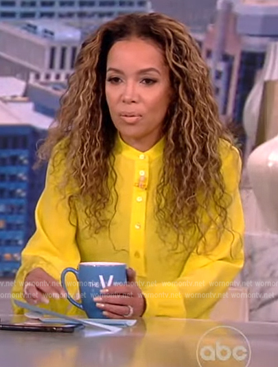 Sunny's yellow assymetric dress on The View