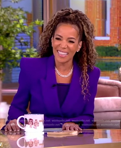 Sunny's purple belted blazer on The View