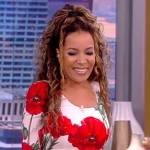 Sunny’s floral print sheath dress on The View