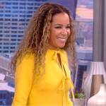 Sunny’s yellow bow tie belted dress on The View