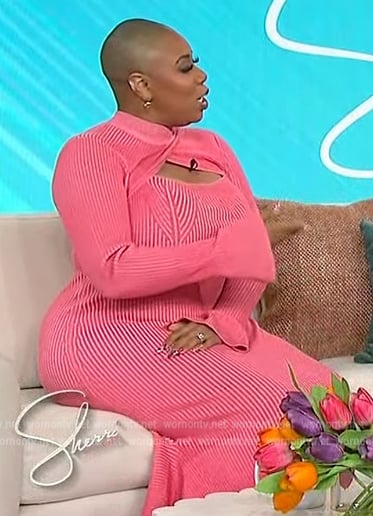 Symone D. Sanders's pink cutout ribbed dress on Sherri