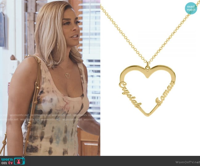 Talisa Our Heart Name Necklace worn by Robyn Dixon on The Real Housewives of Potomac