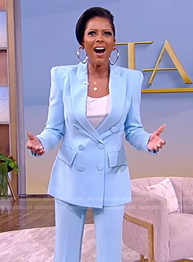 Tamron Hall Blue Double Breasted Blazer 