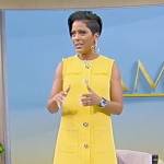 Tamron’s yellow tweed mini dress on Tamron Hall Show