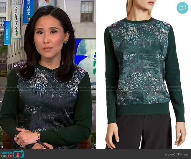 Ted Baker Zoii Diamond-Print Sweater worn by Vicky Nguyen on NBC News Daily