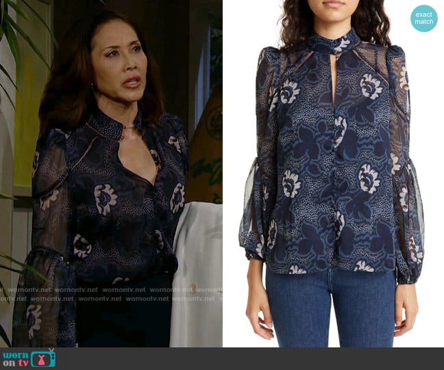 Ted Baker Bernot Blouse worn by Li Finnegan (Naomi Matsuda) on The Bold and the Beautiful