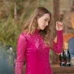 Tess’s pink sequin turtleneck dress on The L Word Generation Q