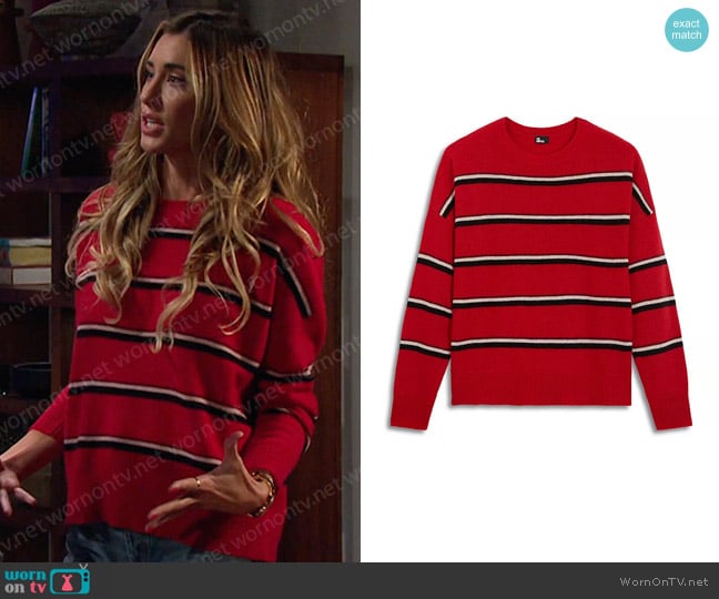 The Kooples Classic Striped Sweater worn by Sloan Peterson (Jessica Serfaty) on Days of our Lives