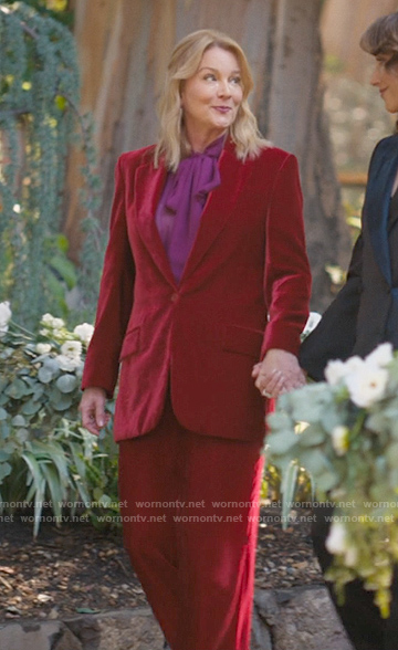 Tina’s red velvet suit on The L Word Generation Q