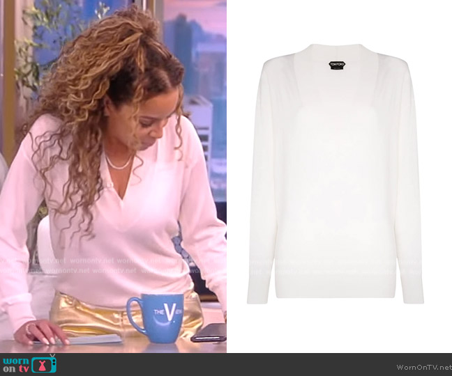 Tom Ford V-neck long-sleeved sweater worn by Sunny Hostin on The View