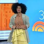 Tracee Ellis Ross’s yellow ruffle tiered skirt and boots on Today
