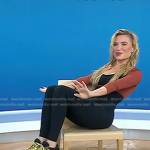 Tracy Anderson’s black and gold sneakers on Today