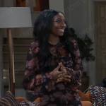 Trina’s black floral long sleeved dress on General Hospital