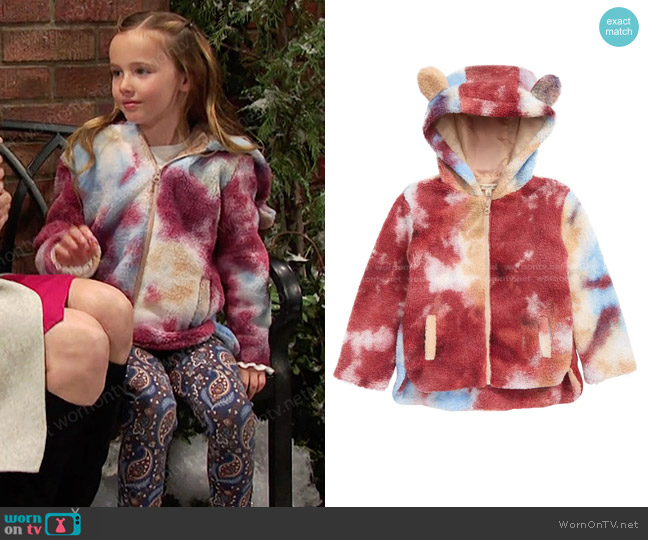 Tucker + Tate Kids' Faux Shearling Hooded Jacket worn by Rachel Black (Finley Rose Slater) on Days of our Lives