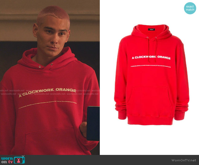 Undercover A Clockwork Orange hoodie worn by  Akeno Menzies (Evan Mock) on Gossip Girl