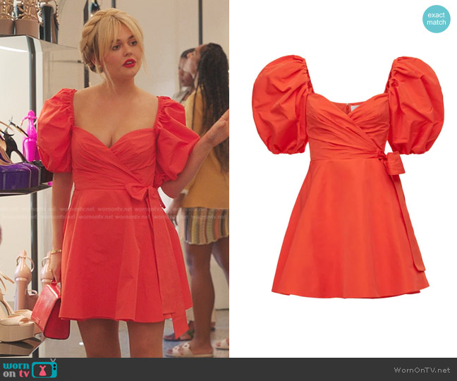 Valentino Cotton Blend Micro Faille Mini Dress worn by Audrey Hope (Emily Alyn Lind) on Gossip Girl