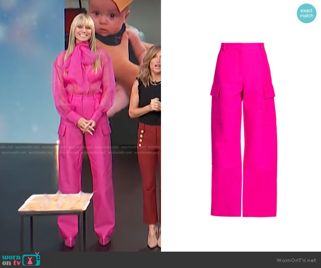 Valentino Mid-Rise Cargo Pants worn by Heidi Klum on Access Hollywood