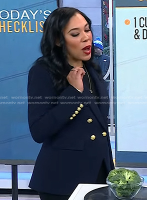 Vanessa Rissetto’s navy double breasted blazer on Today