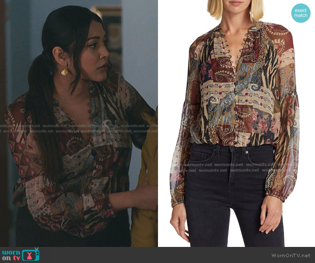 Leela’s paisley print blouse on The Resident