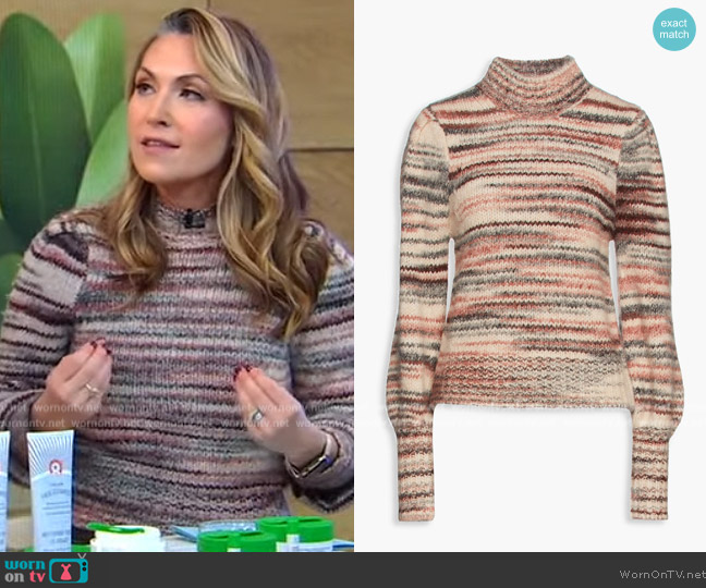 Veronica Beard Alston space-dyed alpaca-blend turtleneck sweater worn by Lori Bergamotto on Good Morning America