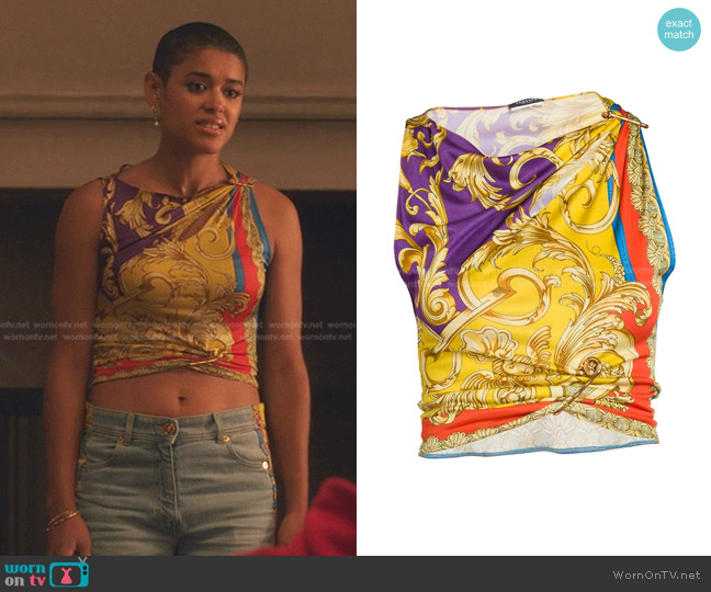 Versace Heritage Sleeveless Top worn by Julien Calloway (Jordan Alexander) on Gossip Girl