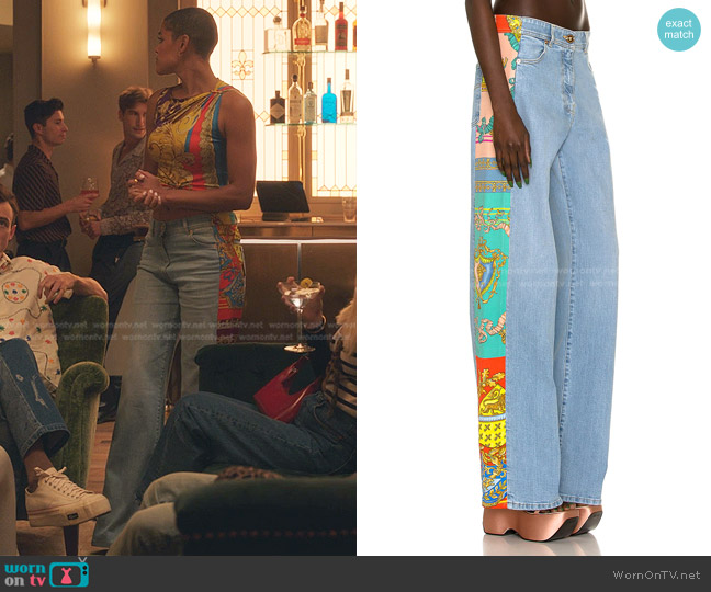 Versace Royal Rebellion Wide Leg Jean worn by Julien Calloway (Jordan Alexander) on Gossip Girl