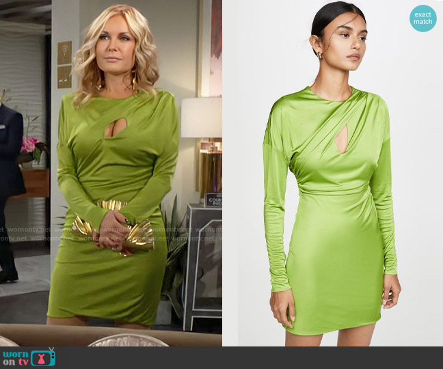 Versace Draped Front Mini Dress worn by Lauren Fenmore (Tracey Bregman) on The Young and the Restless