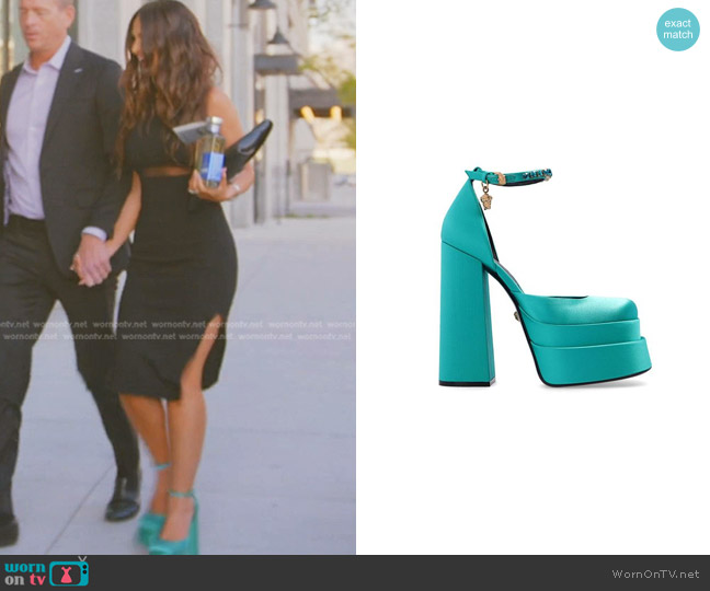 Versace Chunky Mary Jane Pumps worn by Lisa Barlow on The Real Housewives of Salt Lake City