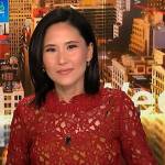 Vicky’s red floral lace top on NBC News Daily