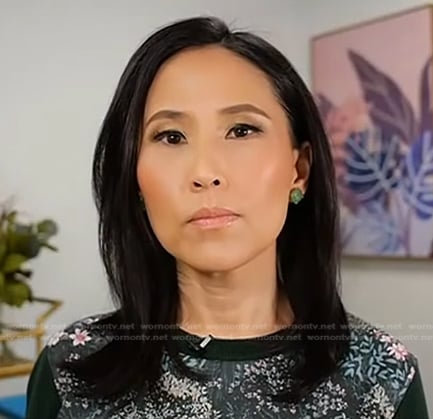 Vicky’s green forest print sweater on NBC News Daily