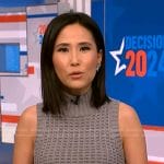 Vicky’s grey sleeveless sweater on NBC News Daily