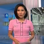 Vicky’s pink contrast trim dress on NBC News Daily