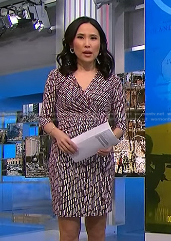 Vicky’s red and white wrap dress on NBC News Daily