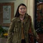 Wendy’s green utility jacket and floral pants on Days of our Lives