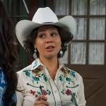 Clementine’s floral embroidered western shirt on Bunkd