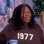 Whoopi’s black 1977 hoodie on The View