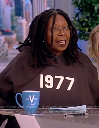 Whoopi's black 1977 hoodie on The View