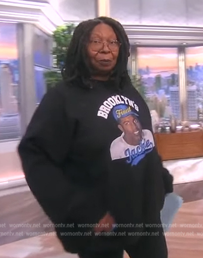 Whoopi's Jackie Robinson's graphic sweatshirt on The View