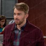 Will’s wine red denim jacket on Days of our Lives