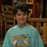 Winnie’s blue Cosmic Dreamer print tee on Bunkd