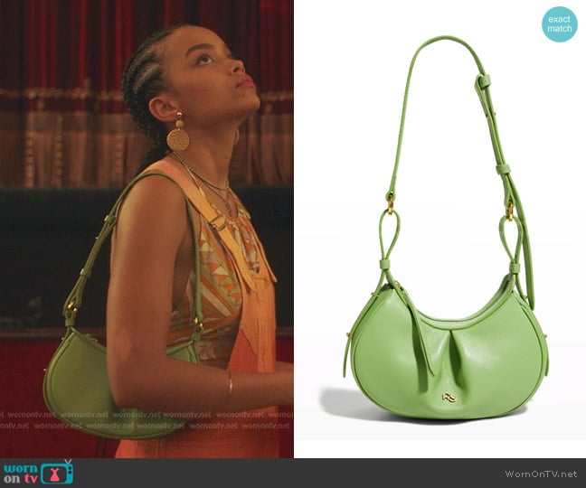 Yuzefi Bean Mini Smooth Leather Shoulder Bag worn by Zoya Lott (Whitney Peak) on Gossip Girl