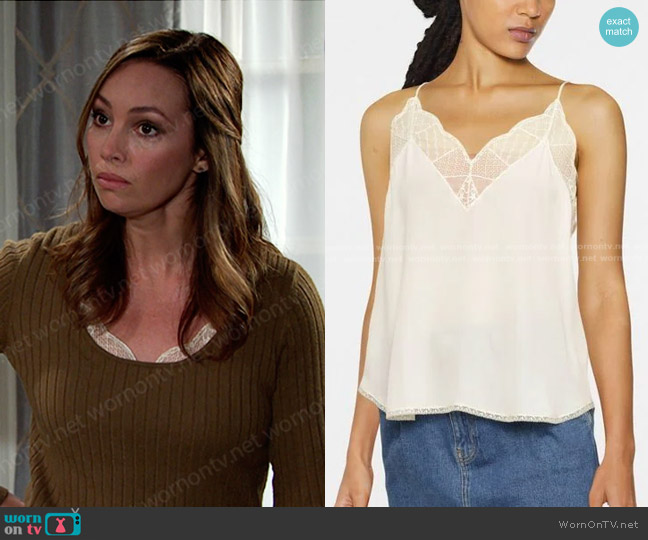 Zadig & Voltaire Christy Silk Camisole worn by Gwen Rizczech (Emily O'Brien) on Days of our Lives