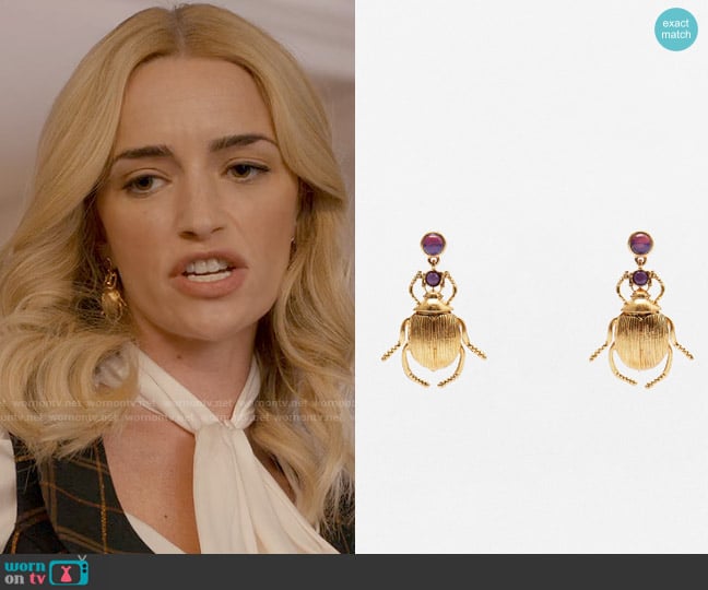 Zara Beetle Earrings worn by Georgia Miller (Brianne Howey) on Ginny & Georgia