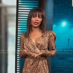 Zuri’s snake print wrap mini dress on Access Hollywood