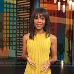 Zuri’s yellow ribbed fringed dress on Access Hollywood