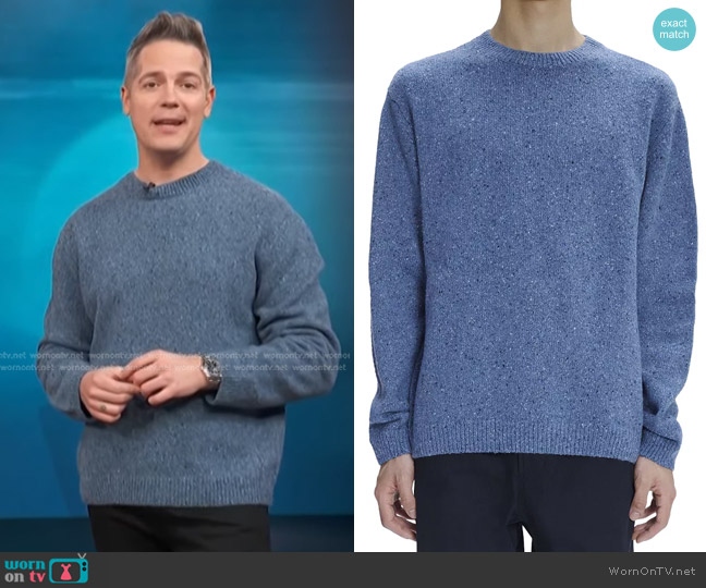 A.P.C.Chandler Crewneck Sweater worn by Jason Kennedy on Access Hollywood