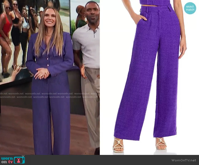 AQUA x Maeve Reilly Tweed Pants worn by Keltie Knight on E! News