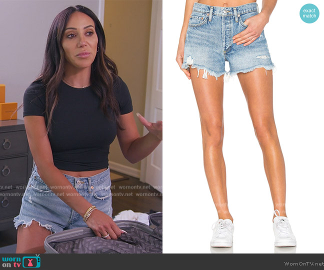 Agolde Parker Vintage Cut Off Short worn by Melissa Gorga on The Real Housewives of New Jersey